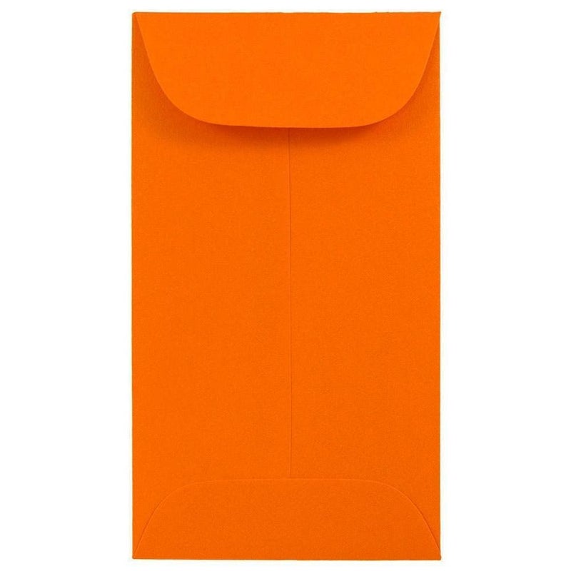 JAM PAPER #6 Coin Business Colored Envelopes - 3 3/8 x 6 - Orange Recycled - 50/Pack - Image 1